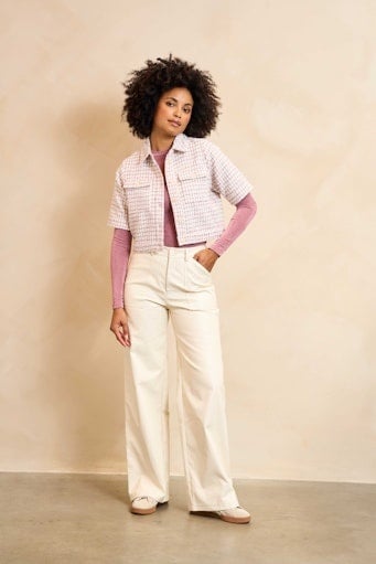Lofty Manner Top Ines RA44 - Ecru Mauve Pink