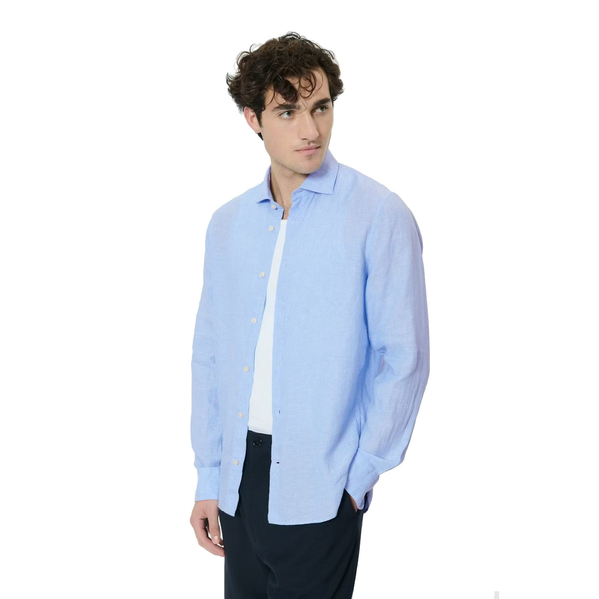 Matinique Linnen Overhemd MAmarc 30205841 - 154030 Chambray Blue