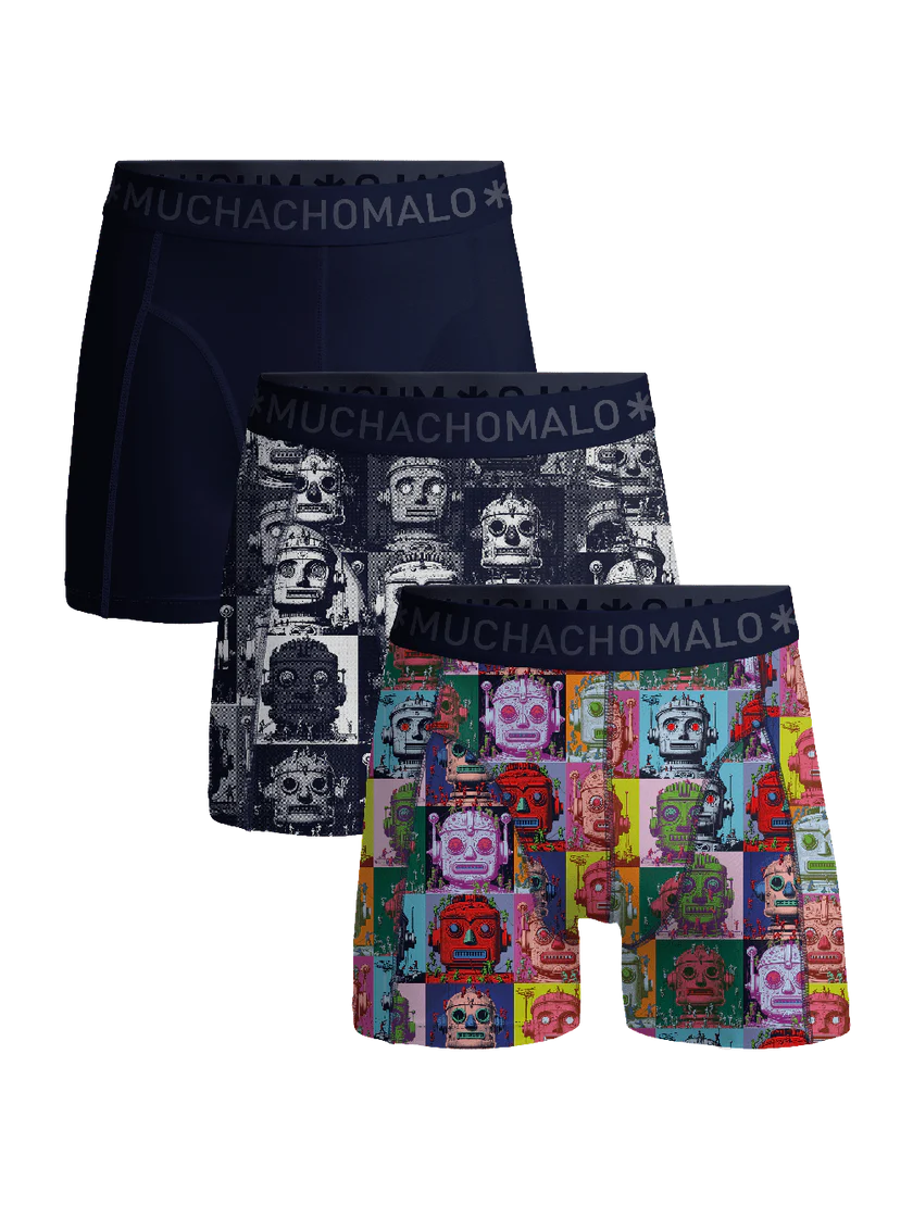 Muchachomalo Boxershorts U-ROBOTHEADS1010-01 - Print/Print/Blue