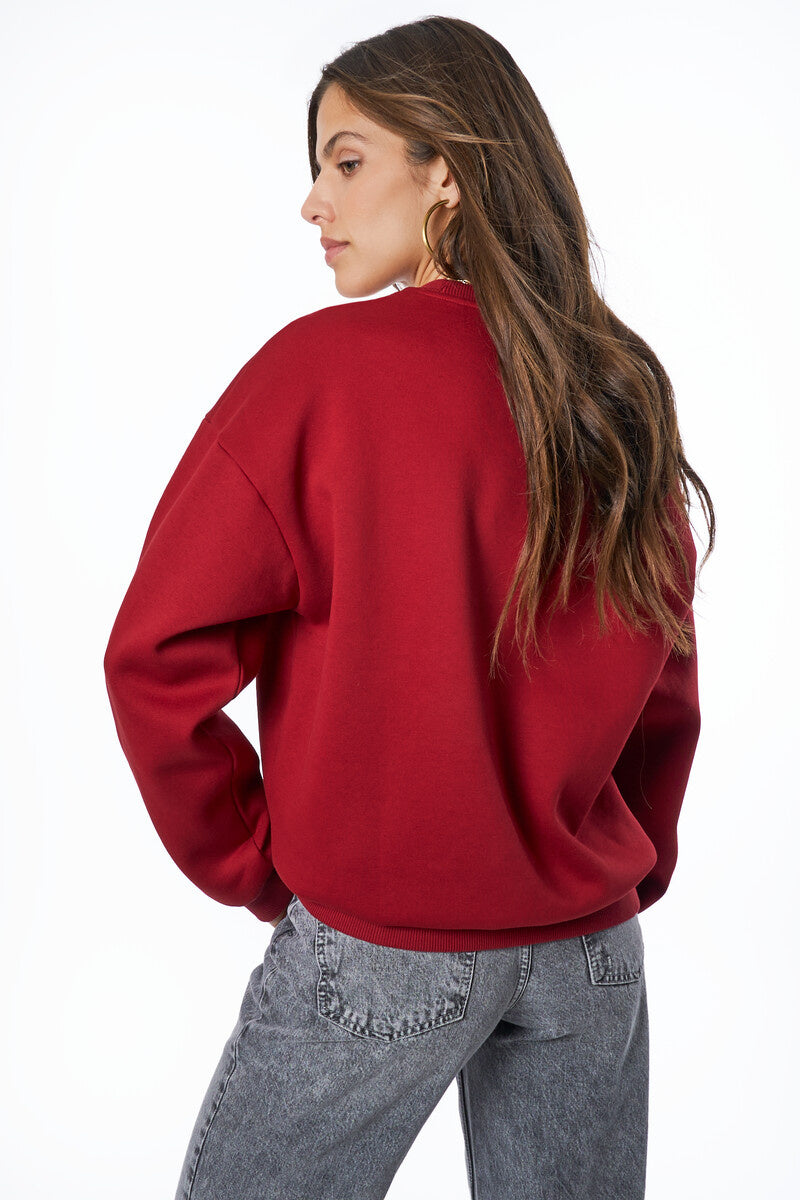 My Jewellery Sweater "Wander Fearless" MJ14363-0275 - Donkerrood