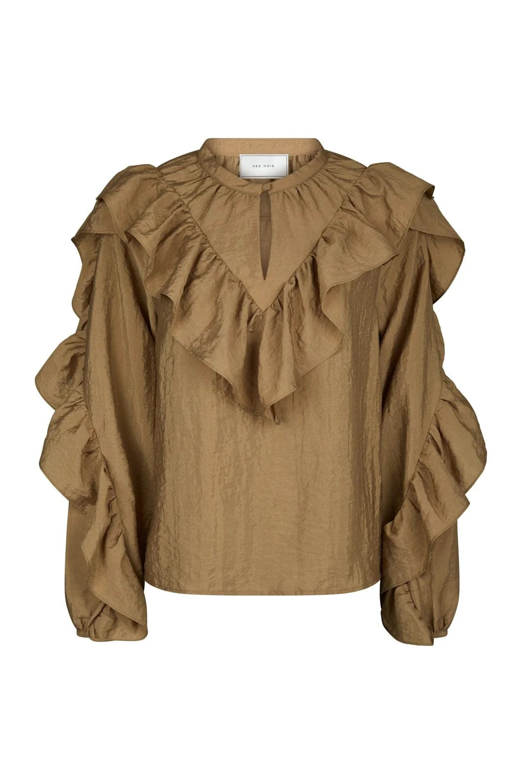 Neo Noir Blouse 167525 Nula Flounce Crisp - 125 Dark Sand