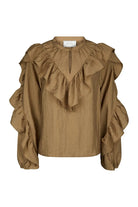 Neo Noir Blouse 167525 Nula Flounce Crisp - 125 Dark Sand
