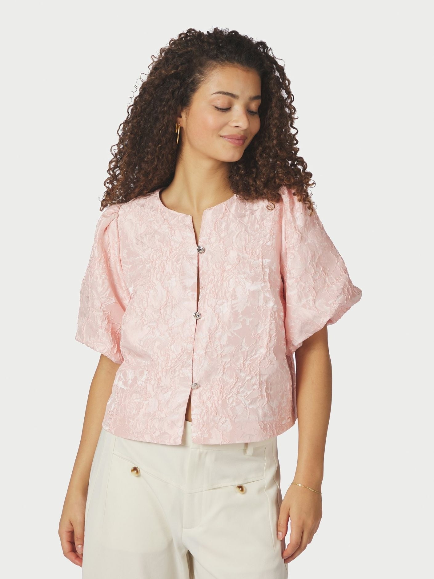 Neo Noir Blouse Aisa Soft Brocade 168844 - 754 Light Pink