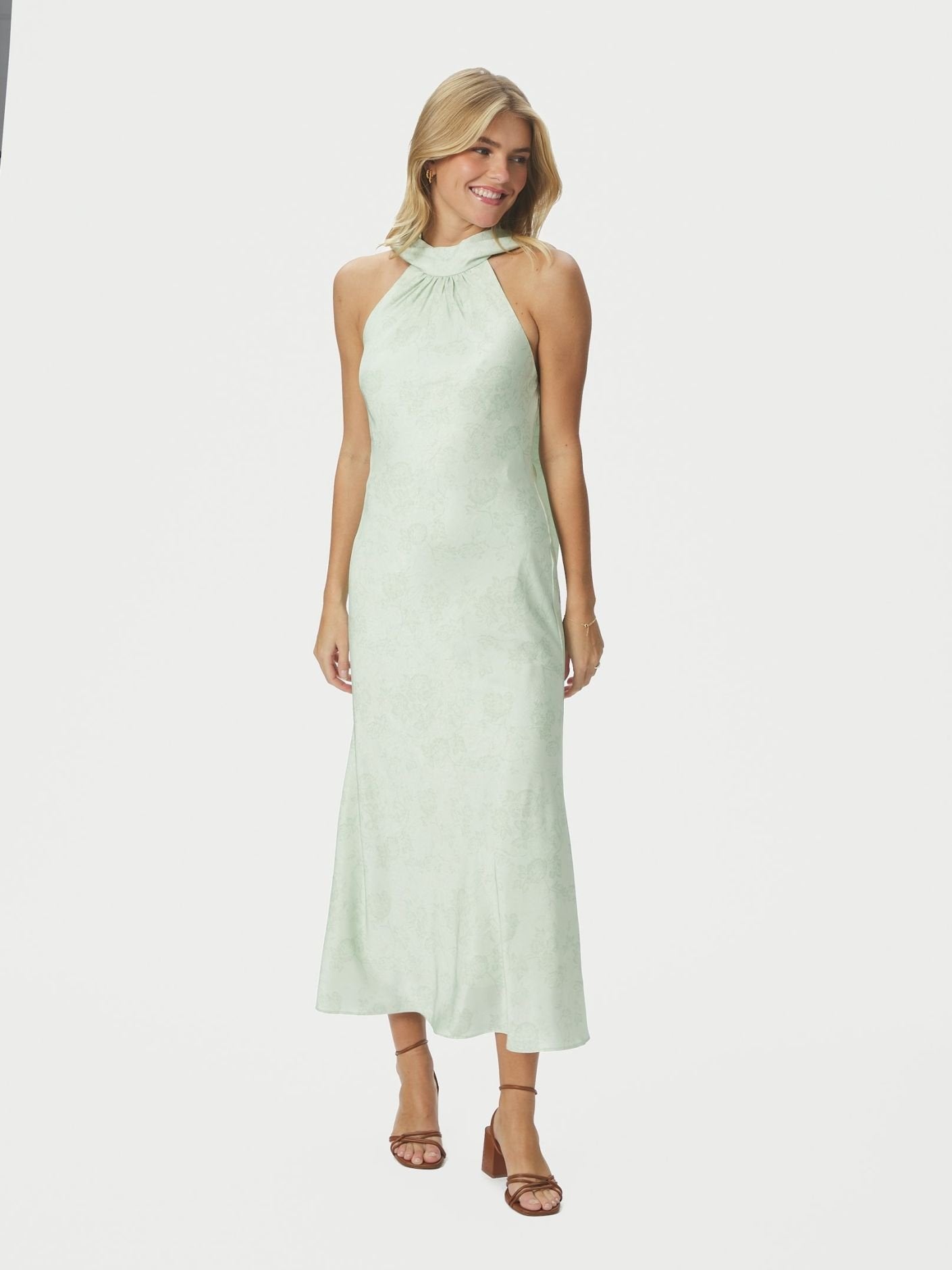 Neo Noir Jurk Fiona Pattern Satin 168367 - 154 Light Green