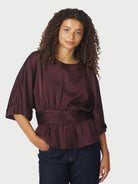 Neo Noir Satijnen Blouse Annegret 166830 - 174 Burgundy