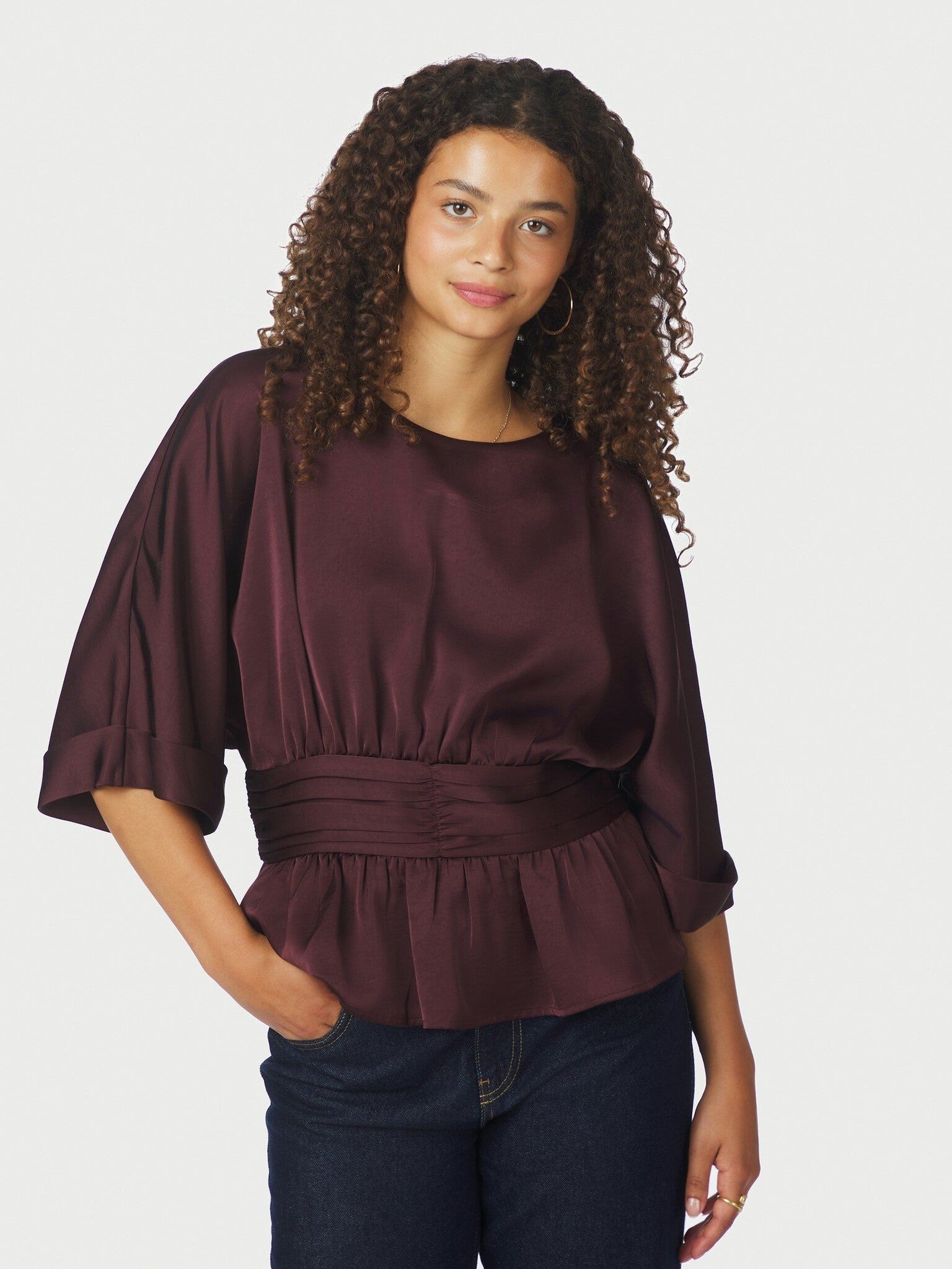 Neo Noir Satijnen Blouse Annegret 166830 - 174 Burgundy