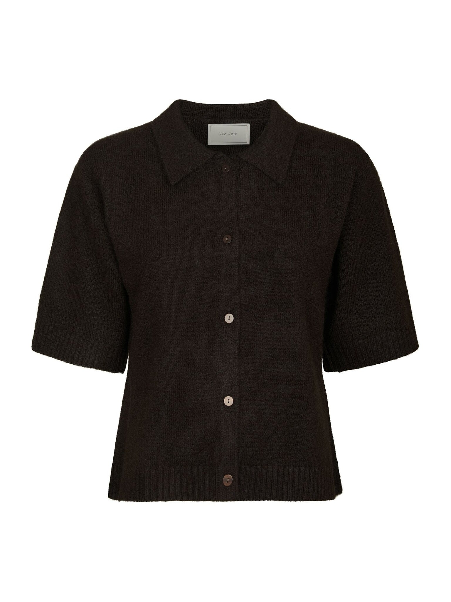 Neo Noir Top 166251 Cunna Knit Blouse - 676 Dark Brown