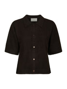 Neo Noir Top 166251 Cunna Knit Blouse - 676 Dark Brown