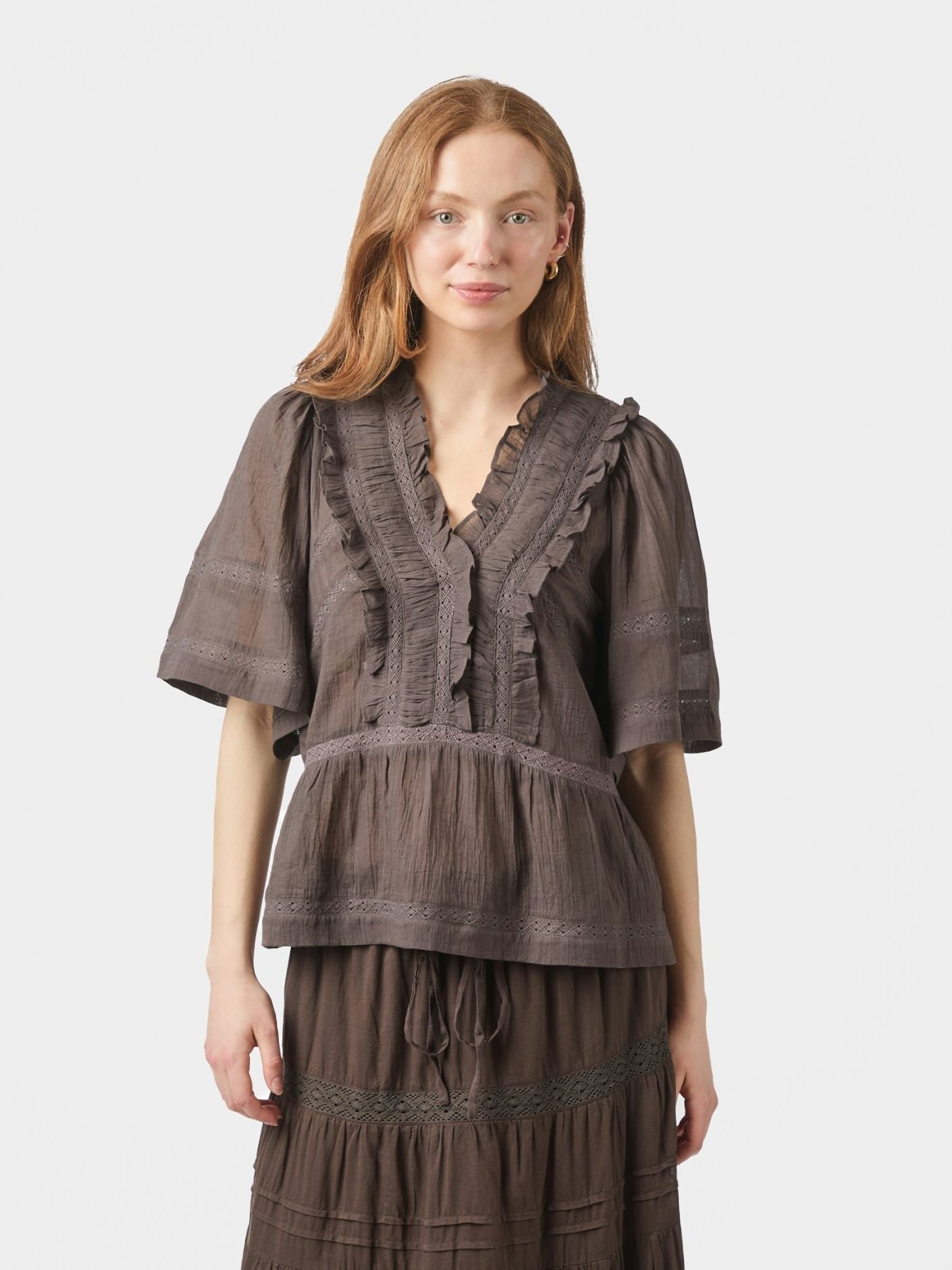 Neo Noir  Top Evienne s Voile 161856  - 676 Dark Brown
