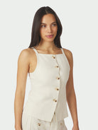 Neo Noir Top Kylie Structure Waistcoat 161620 - 121 Off White
