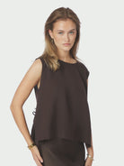 Neo Noir Top Svetlana Linen 159947 - 676 Dark Brown