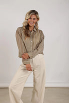 Nukus Blouse Nelly Stripe NKS02133 - 350 Army