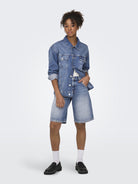 Only Baggy Short ONLMATE 15340976 - 4674440 Medium Blue Denim