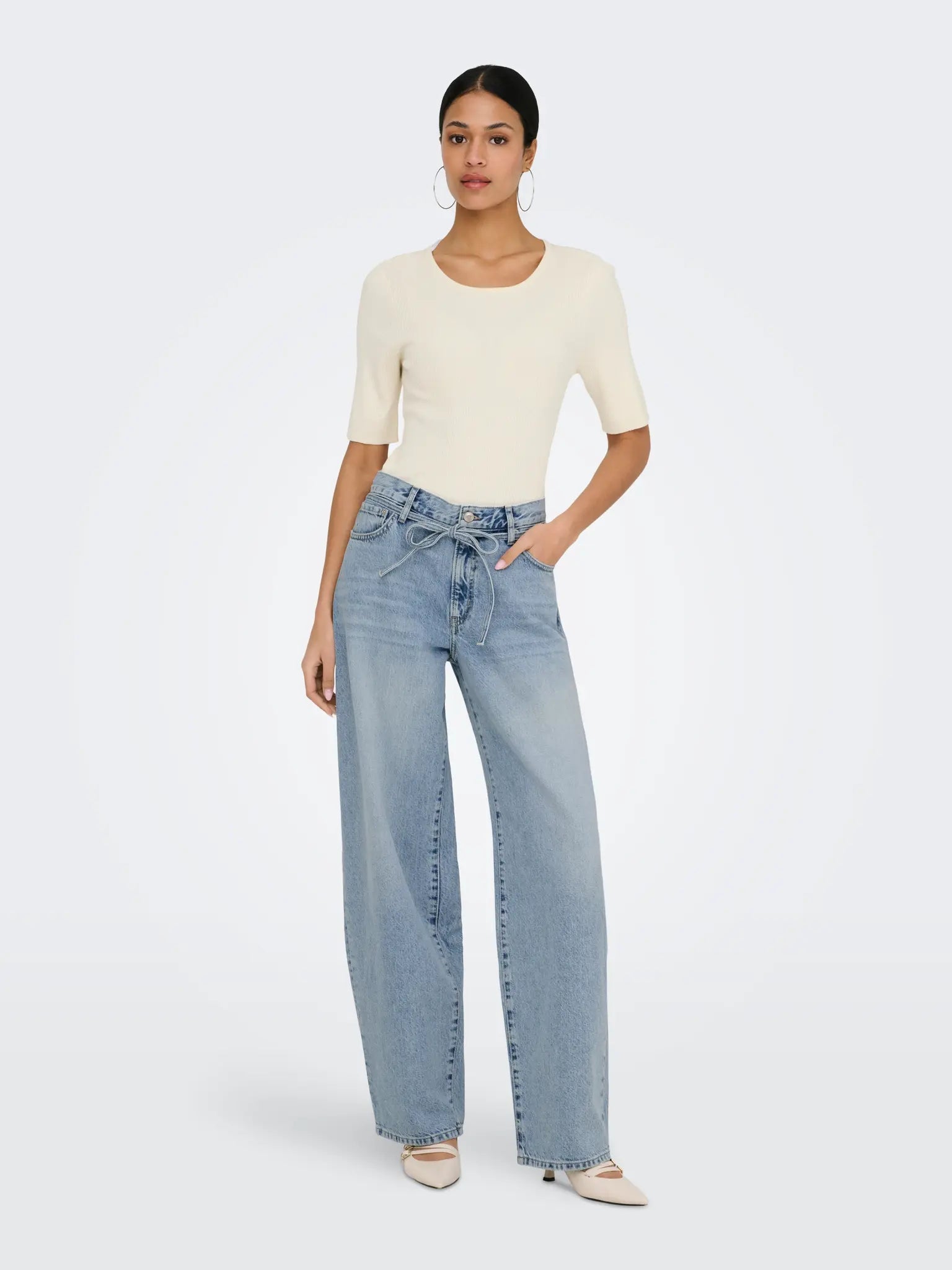Only Barrel Jeans ONLGIANNA 15347093 - Light Blue Denim