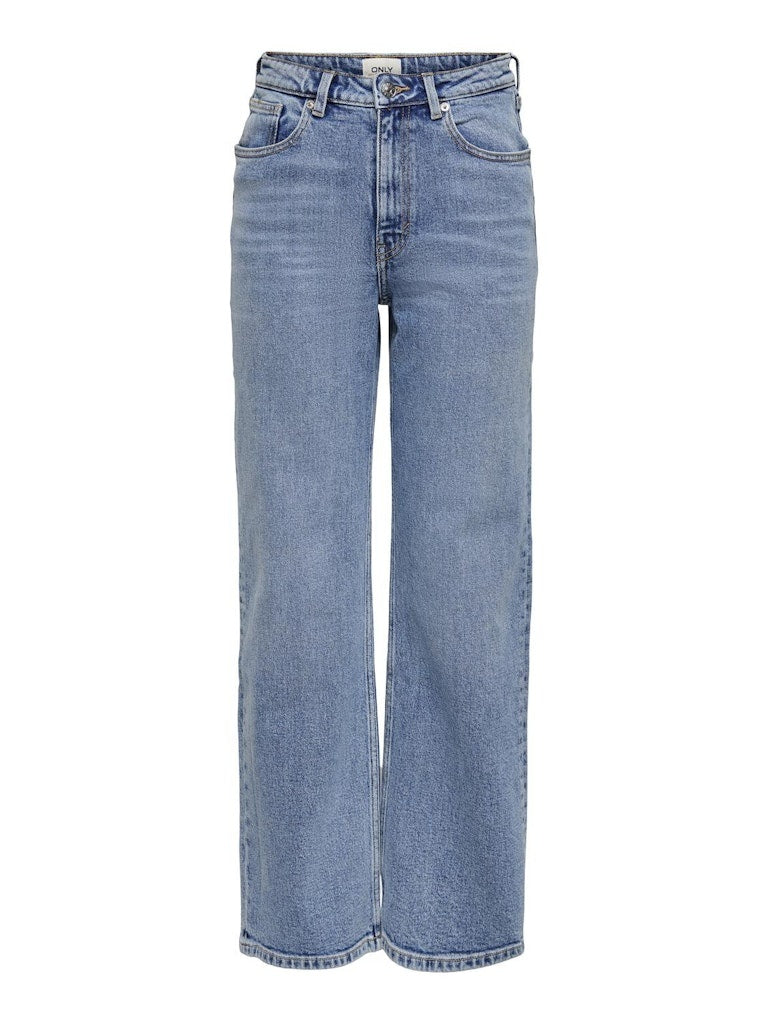 Only Jeans 15234743 ONLJUICY HW WIDE LEG REA365 NOOS - Medium Blue