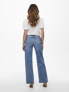 Only Jeans 15234743 ONLJUICY HW WIDE LEG REA365 NOOS - Medium Blue