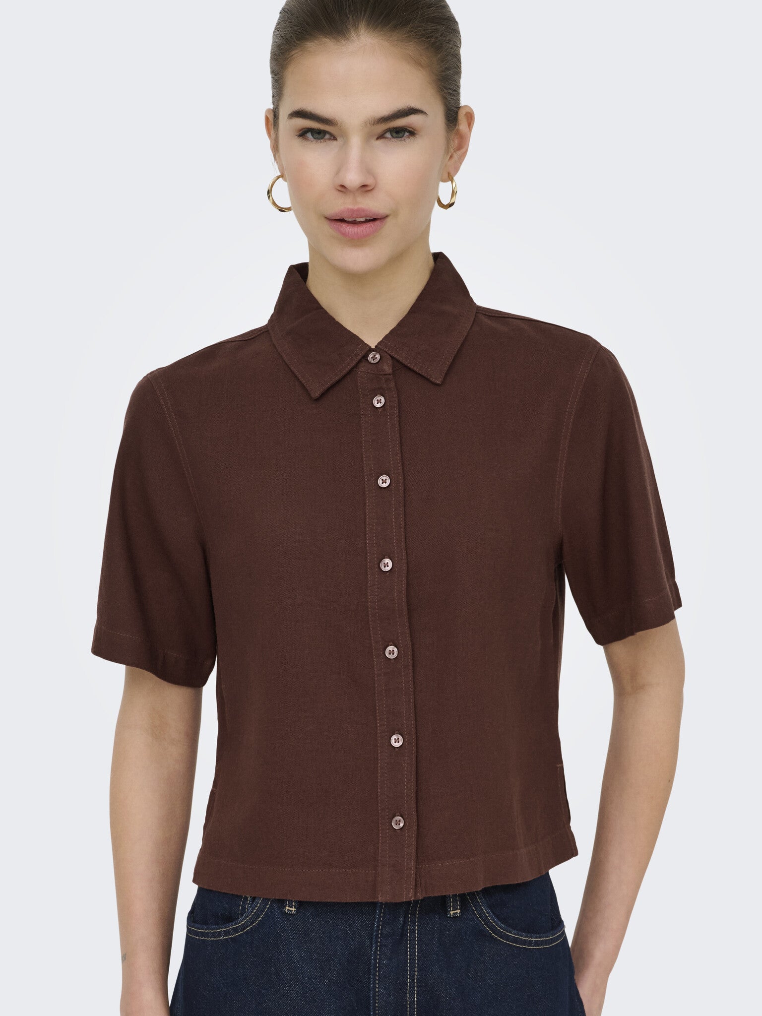 Only Linen Shirt ONLGOA  15363701 - Brown Stone