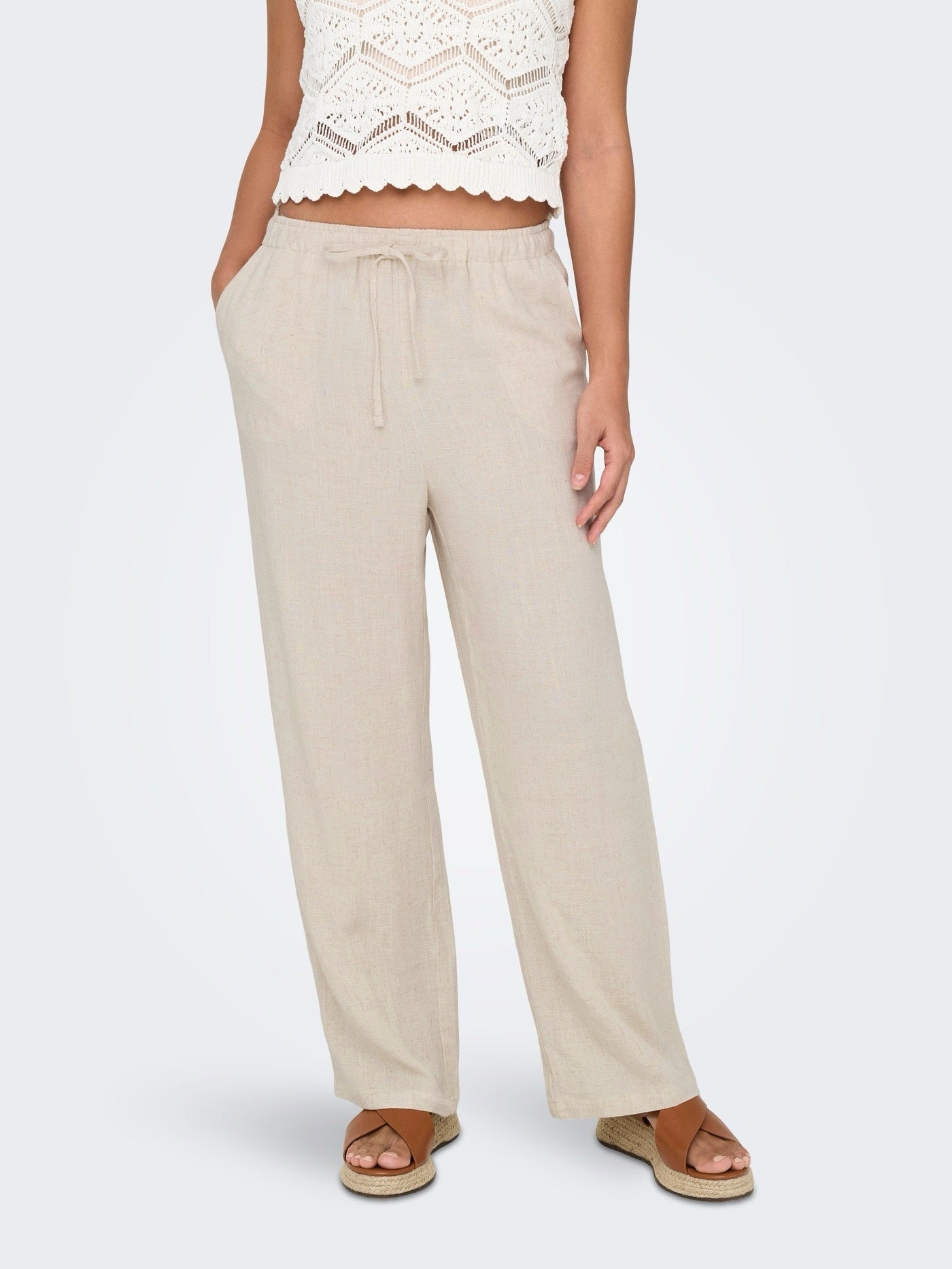 Only Linnen Broek ONLSIESTA 15322263 - Moonbeam