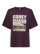 Only T-shirt ONLMILA 15372177 - Grape Wine