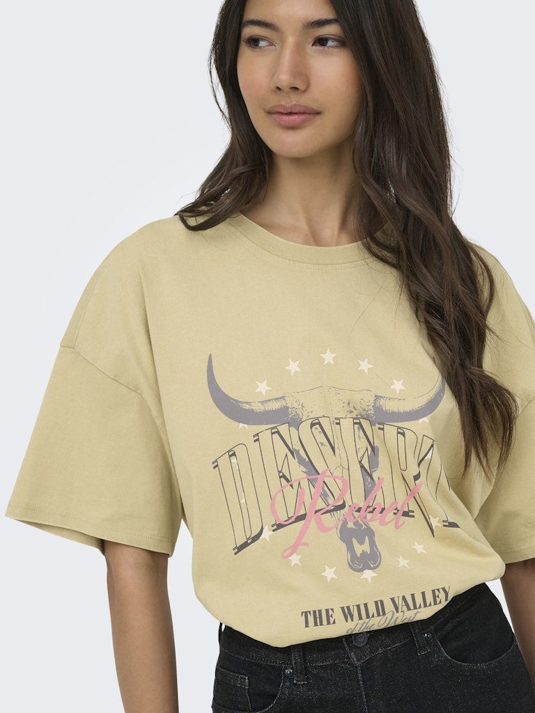 Only T-shirt ONLMILA 15382738 -  Pale Khaki