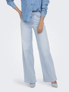 Only Wide Leg Jeans ONLMADISON 15338289 - Light Blue Bleached