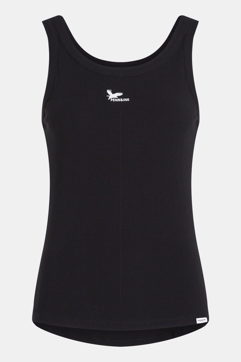 Penn&Ink Singlet Top S25F1419 - 90/01 Black-White
