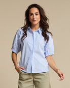 Red button Blouse Victoria SRB4983 - 179 Light Blue 