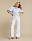 Red button Broek SRB4899 - White