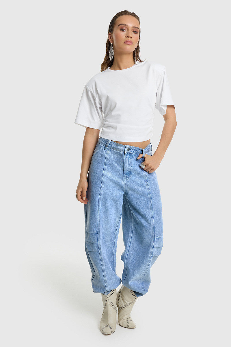 Refined Department Barrel Jeans Lyon R2605170184 - 204 Blue Denim