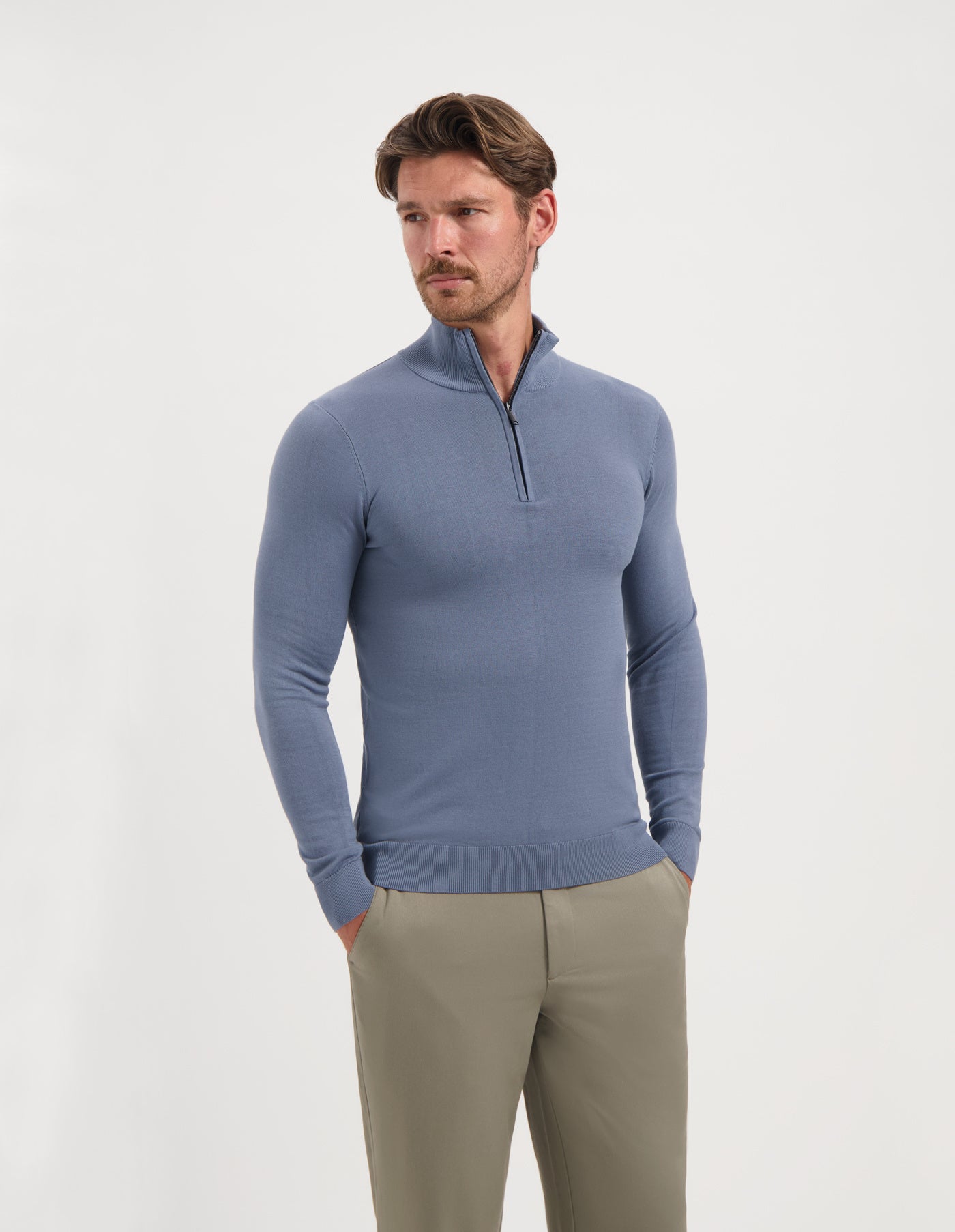 SAINT STEVE Half-Zip Trui 19480 - 70035 Country Blue