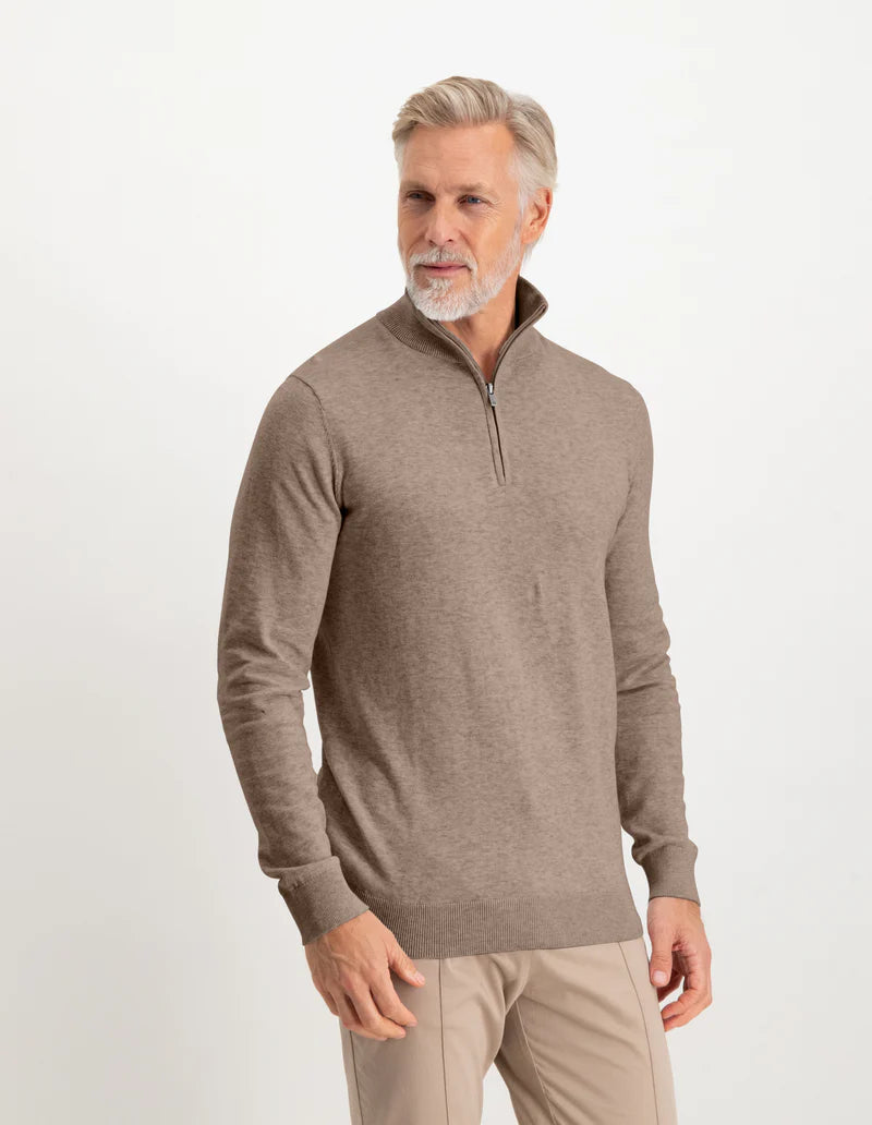 SAINT STEVE Half-Zip Trui CAS 19480 - Taupe Melange