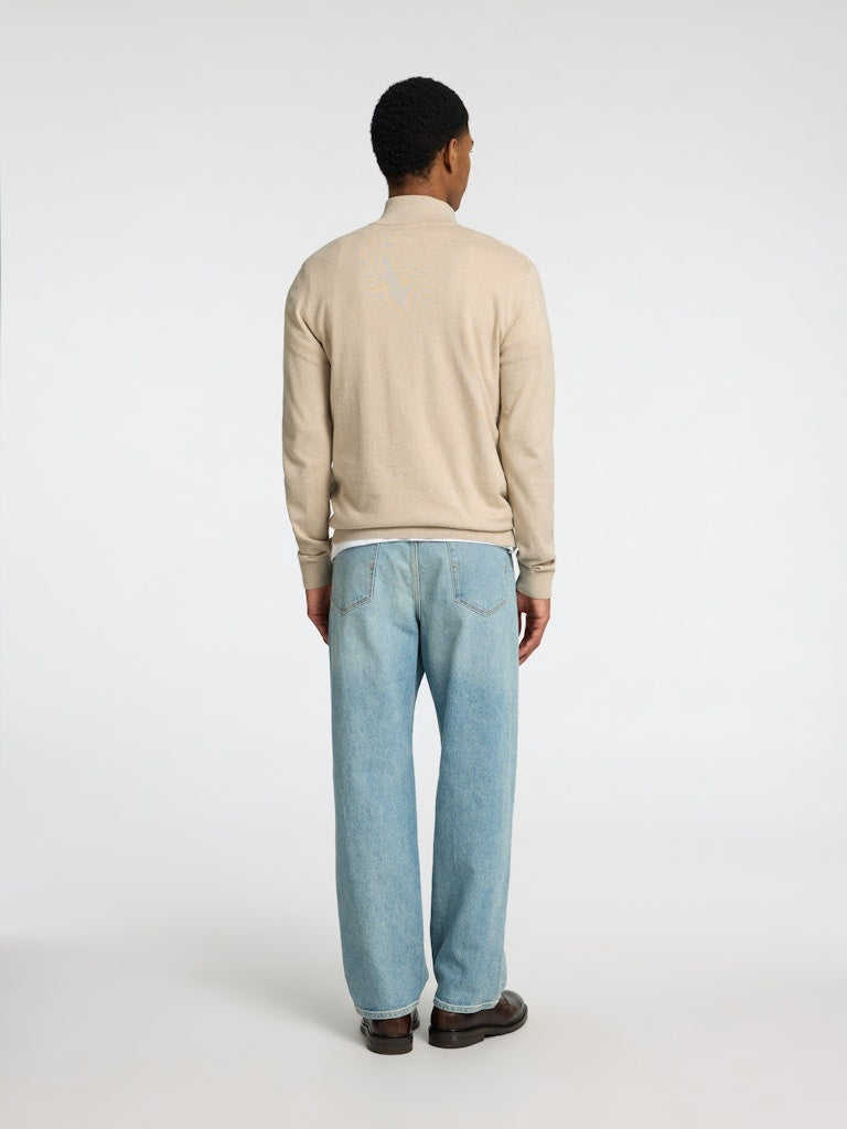 selected Half Zip Trui SLHBERG 16074687 - Oatmeal