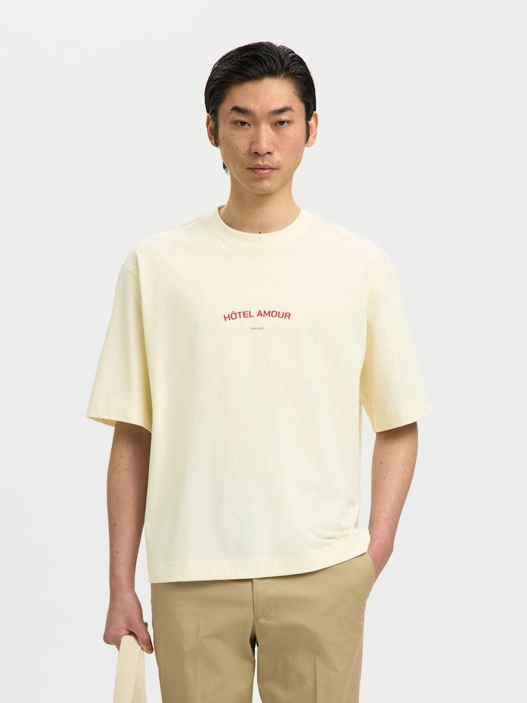 Selected T-shirt HOTEL AMOUR 16100453 - Egret