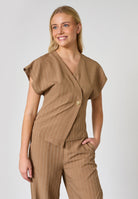 Sisters Point Top Evela-Ve2 19502  - Hazelnut Pinstripe