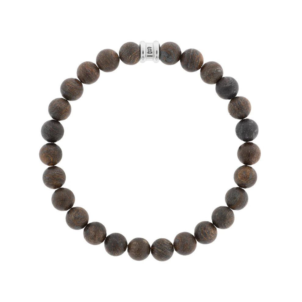 Steel & Barnett Ronde Edelsteen Armband SBB/011 - Matt Bronzite