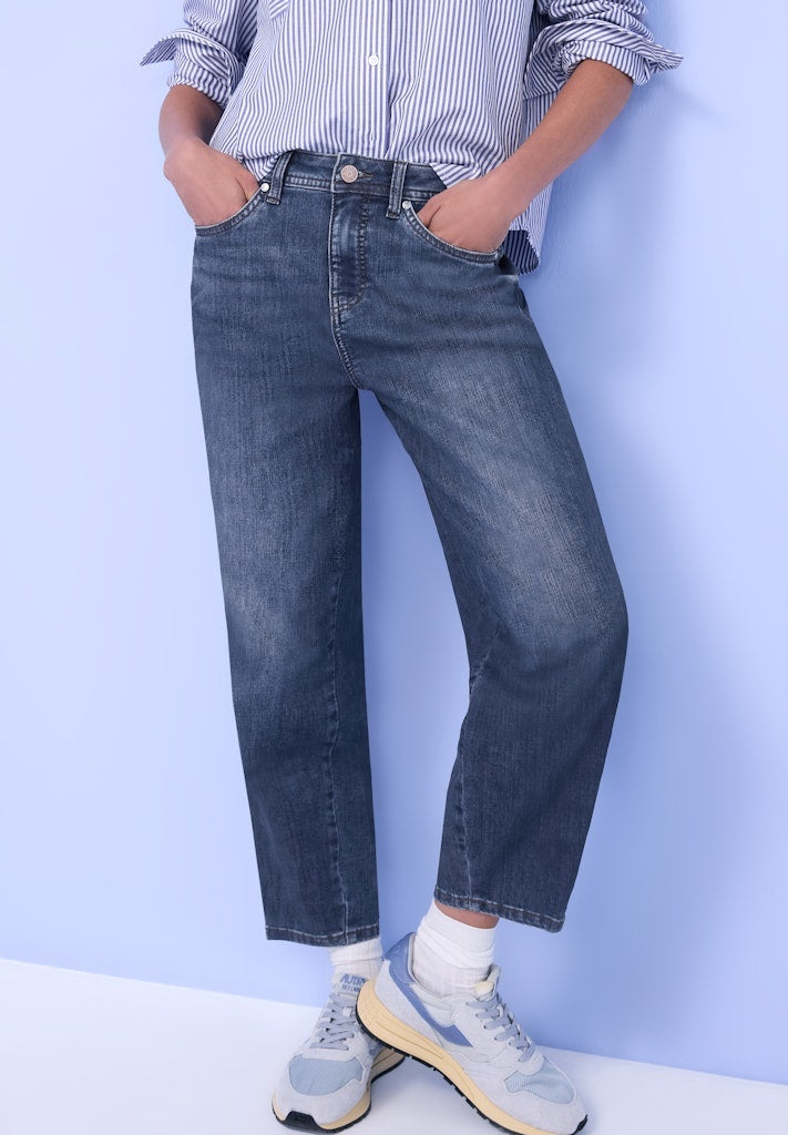 Street One Barrel Jeans 380585 - 17816 Medium Blue Washed