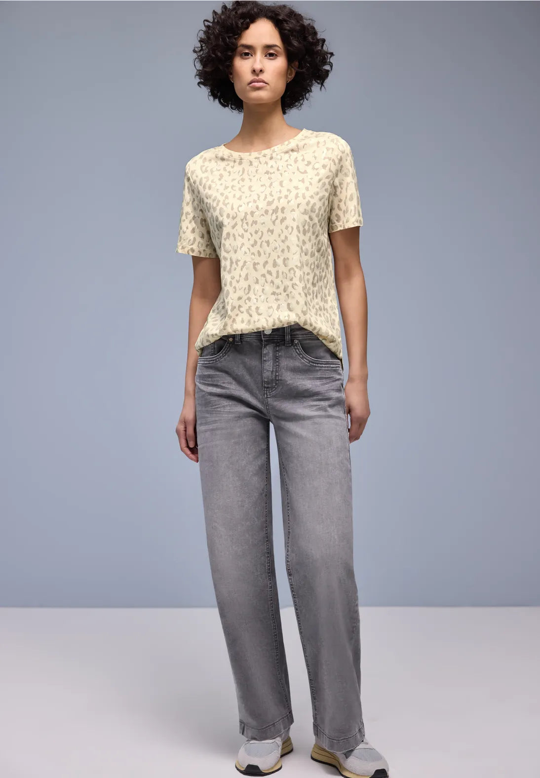Street one basic shirt w.shiny leo print - 37462