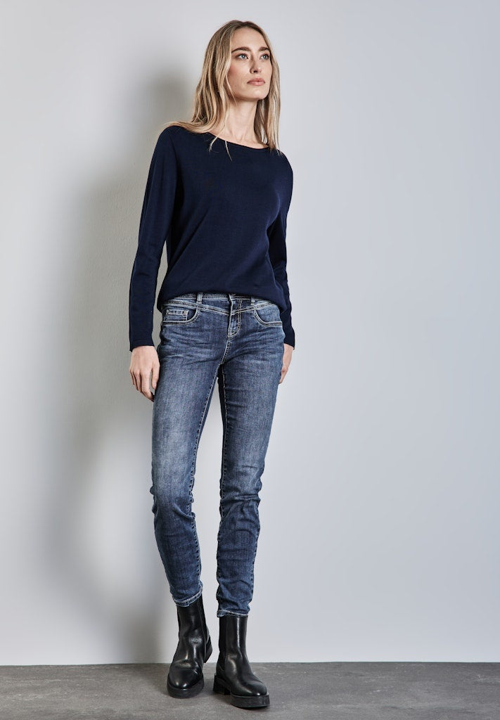 Street One Slim Fit Jeans 378422 - 16468 Mid Blue Wash