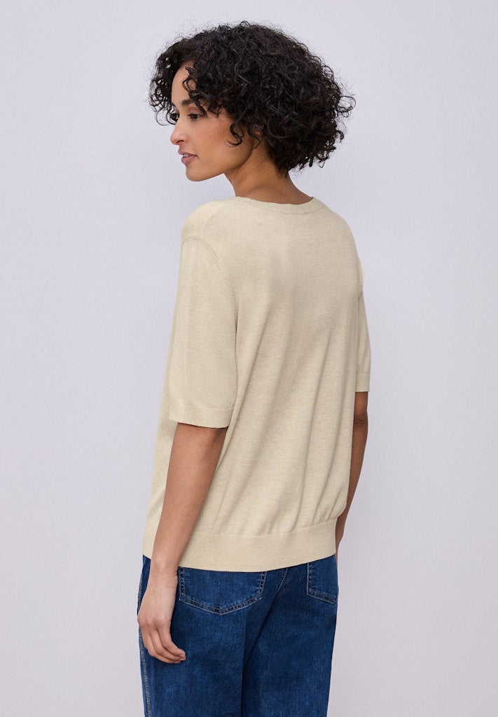 Street One Trui Korte Mouw 303818 - 17514 Smoke Beige Mel.