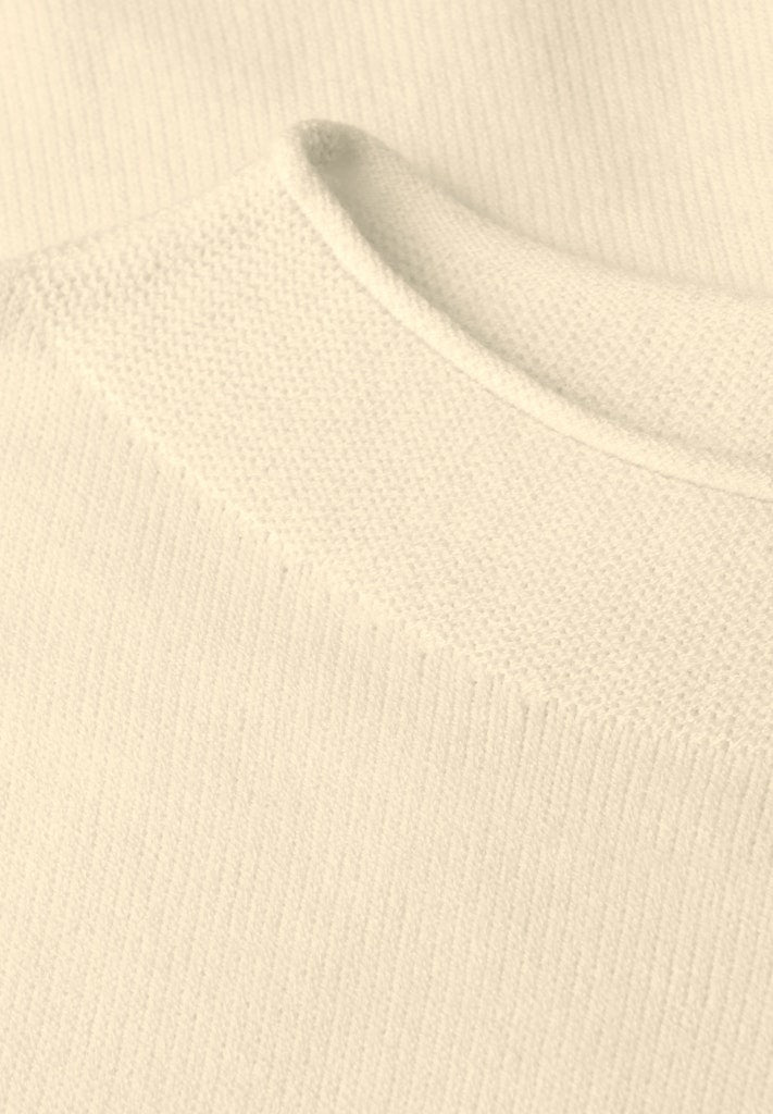 Street One Trui Rolled Edge Collar Sweater A303299 - Soft Beige 