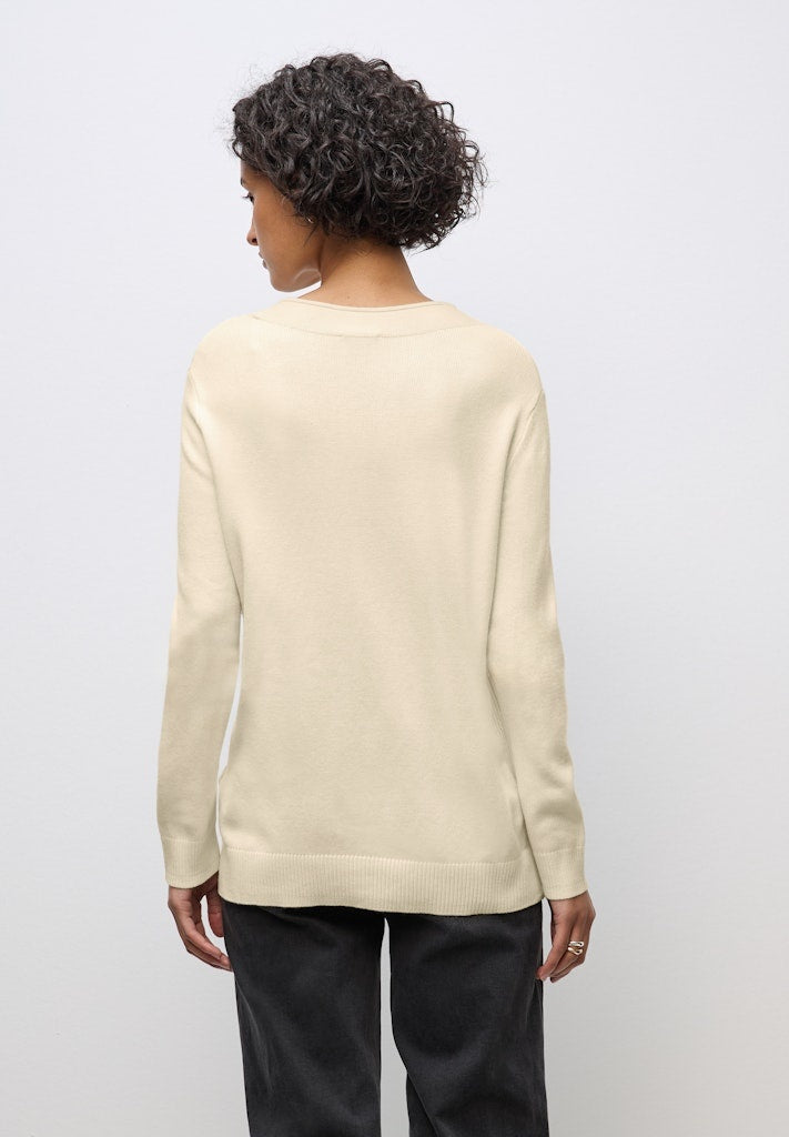 Street One Trui Rolled Edge Collar Sweater A303299 - Soft Beige 