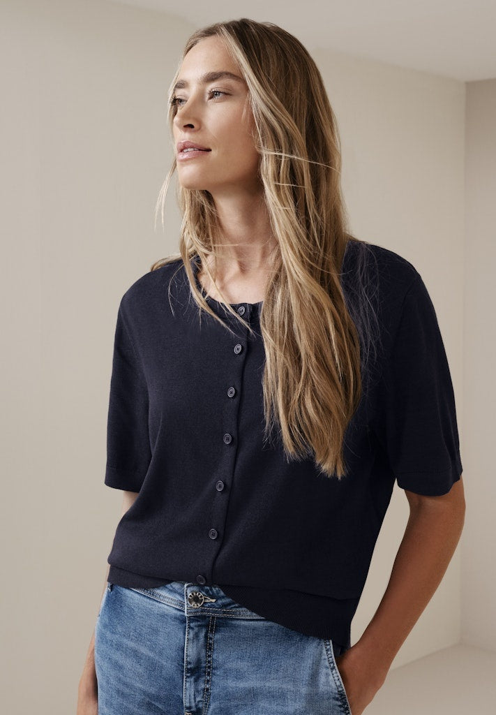 Street One Vest Korte Mouw 254127 - 17502 Shadowed Navy