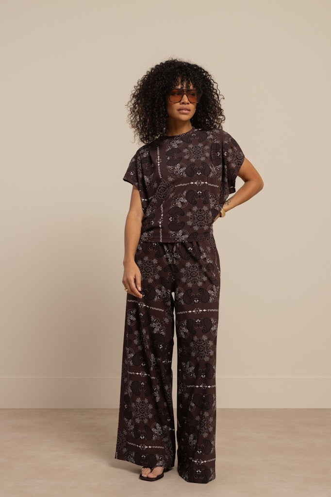 Studio Anneloes Broek Grace Paisley 13746 - 8714 Espresso/Kit