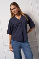 Studio Anneloes Denim top 13123 - 6990 Dark Blue/B