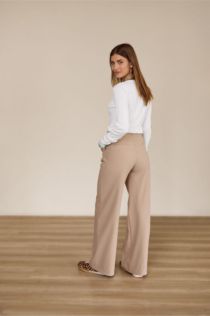 Studio Anneloes Lexie bonded trousers 94801 - 2200 Latte