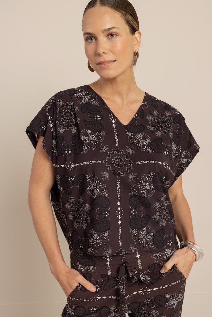 Studio Anneloes Top Renske Paisley 13749 - 8714 Espresso/Kit