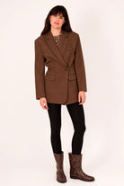 Turquoise By Daan  Blazer W25210 Mele Overlag - Bruin