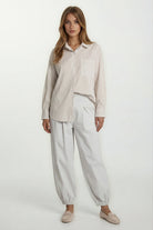 Turquoise By Daan Blouse Krijtstreep LU8550 - Beige