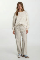 Turquoise By Daan Longsleeve Streep 13030 - Beige/wit