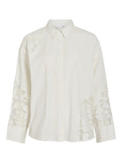 Vila Blouse VICAMINA L/S LACE 14111093 - Snow White